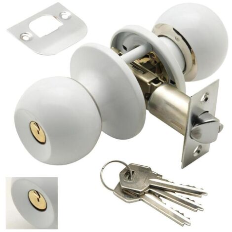 WOLFPACK LINEA PROFESIONAL pomo puerta wolfpack con llave ambos lados blanco