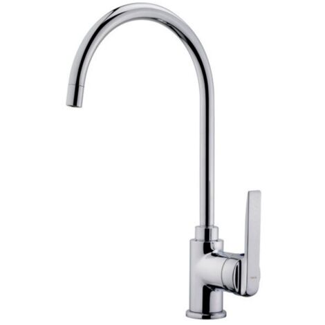 Teka – Grifo monomando alto giratorio cromo – Cartucho cerámico – Instalación sencilla – Para cocina y lavabo (1/6)