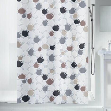 PEVA Cortina de ducha PEVA DIDO 180x200cm Gris y Marrón Spirella