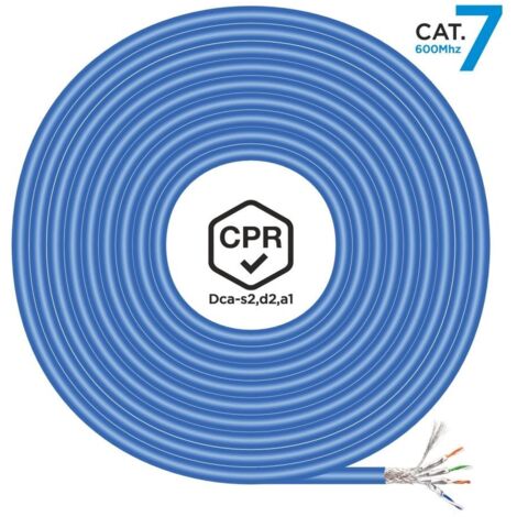 Bobina de Cable RJ45 SFTP AWG23 Aisens A146-0666 Cat.7/ 500m/ Azul (1/2)