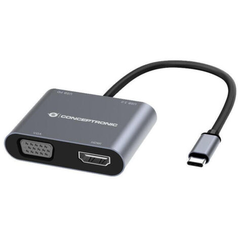 DONN16G base para portátil y replicador de puertos Alámbrico USB 3.2 Gen 1 (3.1 Gen 1) Type-C Gris (1/4)