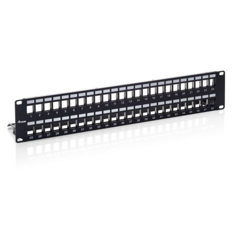 PATCH PANEL VACIO CAT.6  APANTALLADO 48 PUERTOS KEYSTONE 2U (1/2)