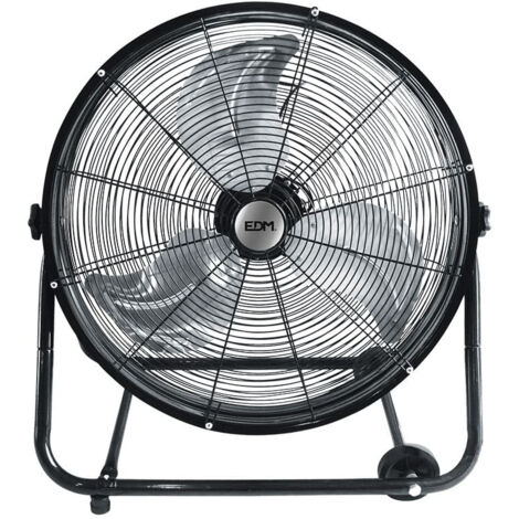 Ventilador industrial de suelo con ruedas Color Negro potencia 180w aspas ø60x70cm EDM