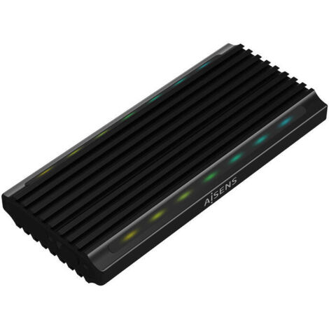 AISENS CAJA EXTERNA M.2 RGB GAMING ASM2-RGB011GR SATA/NVME A USB3.1 GEN2, NEGRA (1/4)