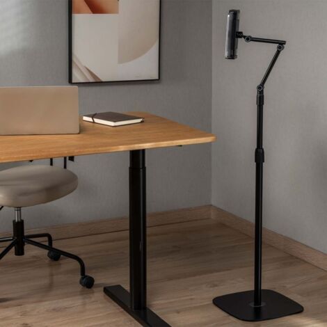 AISENS - SOPORTE DE SUELO UNIVERSAL AJUSTABLE (3 PIVOTES) PARA TABLET, NEGRO (1/2)