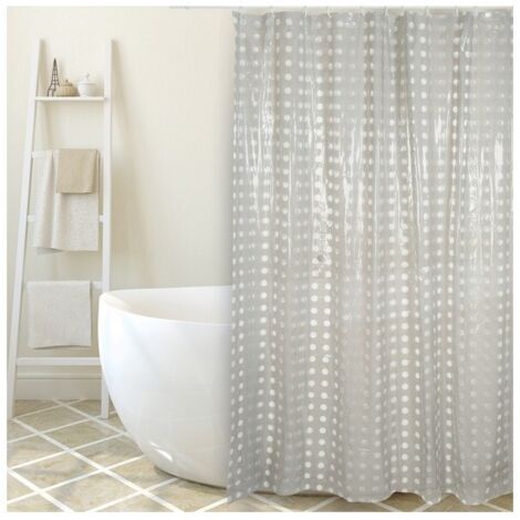 Cortina de ducha de PVC 180x200cm Topo - Anillas incluidas MSV