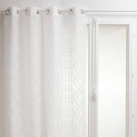 Veilage Sama patrón de jacquard - blanco 140x240 cm - Atmosphera créateur d'intérieur