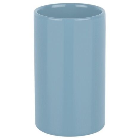 Spirella colección Tube , Portacepillos de dientes Ø7 x 11,5 cm, Gres, Azul
