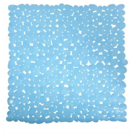 Alfombra de ducha PVC PEBBLES 53x53cm Azul Cielo MSV