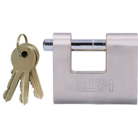 CANDADO DE LATON REFORZADO DE SEGURIDAD 50,5x48,5x20mm BLISTER EDM (1/3)