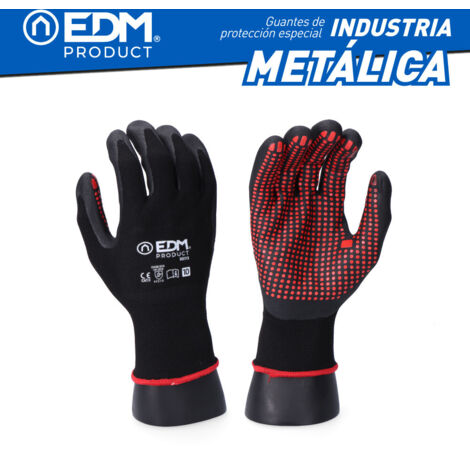 Guante industria metalúrgica nylon/lycra recubierto de nitrilo talla 9 edm (1/4)