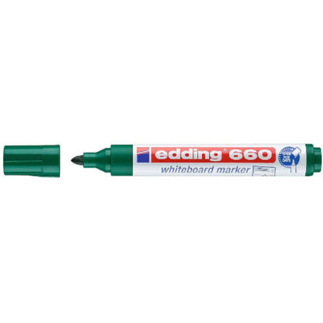 Rotulador edding para pizarra blanca 660 color verde punta redonda 1,5-3 mm