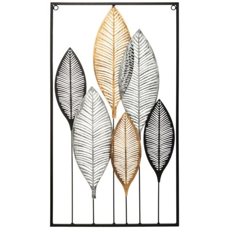 Atmosphera Cuadro Decoración Hojas de metal 37x65cm