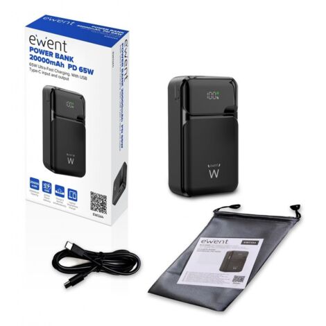 EWENT POWERBANK 65W, 20000mAh CARGA RÃPIDA (1/2)