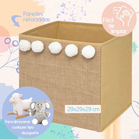 Atmosphera Caja De Almacenamiento De Yute Con Pompones – Decorativa Y Práctica Para Juguetes Y Objetos Pequeños