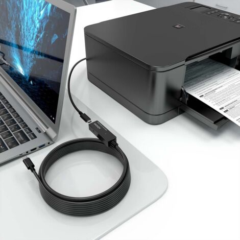 AISENS - CABLE USB 3.2 Gen1x1 PROLONGADOR CON AMPLIFICADOR, USB-C/M-USB-C/H, NEGRO, 5.0M (1/2)
