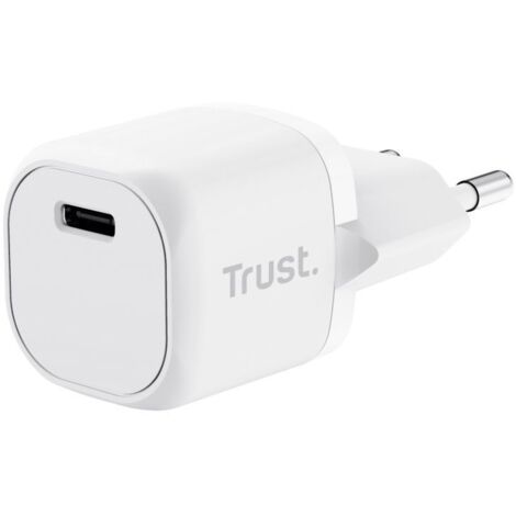 CARGADOR USB TRUST 25205 USB-C 20W COMPATIBLE PD Y PPS 3A COLOR BLANCO (1/2)