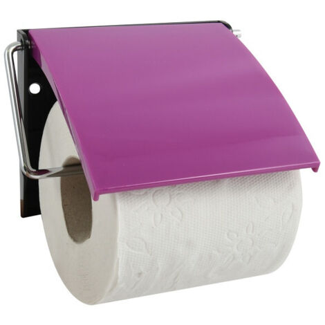 Portarrollos de papel higiénico de pared PS y acero cromado violeta MSV