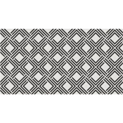 Alfombra de vinilo tejido Living Dec Geom en color negro 80 x 150 cm