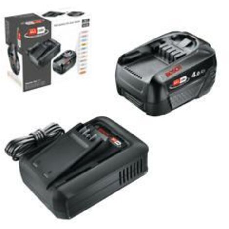 Bosch Kit básico de batería y cargador rápido Starter Set 18V (1 batería de litio de 4,0Ah 1 cargador rápido 18V POWER FOR ALL ALLIANCE)