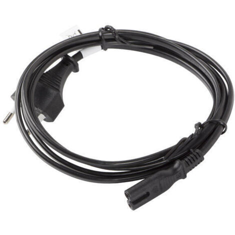 Lanberg CA-C7CA-11CC-0030-BK cable de transmisión Negro 3 m CEE7/16 C7 acoplador (1/2)