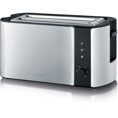 Tostadora de 2 ranuras 1400w acero inoxidable / negro - at2590 - severin -
