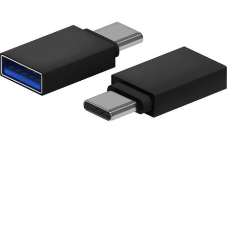 Adaptador USB Aisens A108-0717/ USB Hembra - USB Tipo-C Macho/ Negro