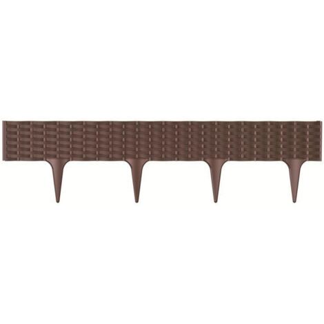 Frontera de cesped Prosperplast "Ibra" para jardin de plastico 390 x 390 x 18,65 cm en color marron