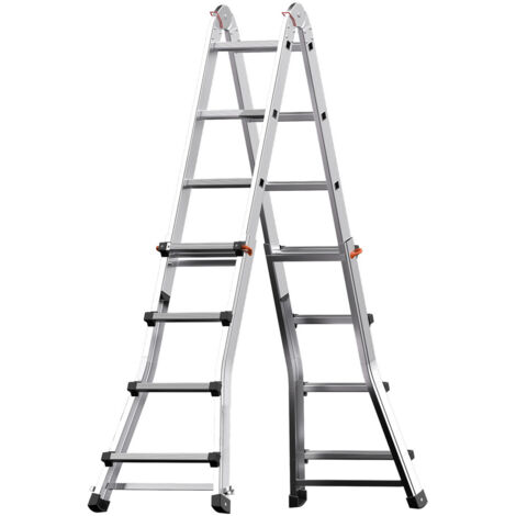 WOLFPACK LINEA PROFESIONAL escalera telescópica aluminio 5+5 peldaños (1/4)