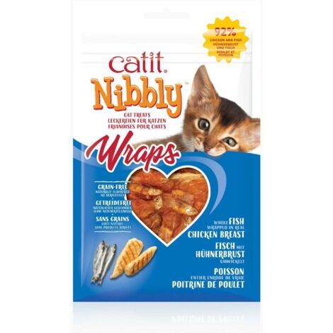 Catit Nibbly Wraps, Pollo & Pescado, 30g