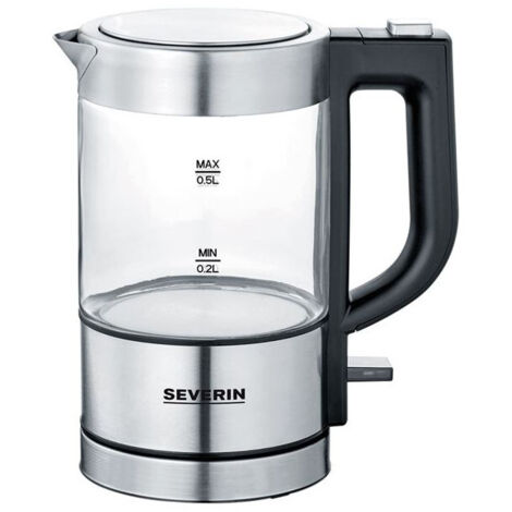 Severin WK 3472 hervidor eléctrico acero inoxidable cepillado negro 0,5 L