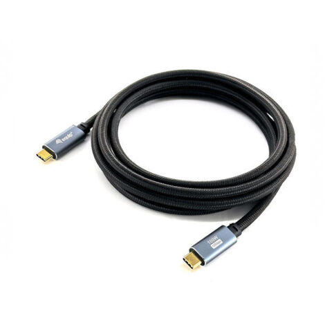 CABLE USB-C A USB-C 2M EQUIP 128357 TRANSFERENCIA 10G 5A  4K (100W) COLOR NEGRO (1/4)