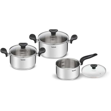 SET OLLAS TEFAL E308S674 OLLAS 18/20CM CACEROLA 16CM TAPAS CRISTAL