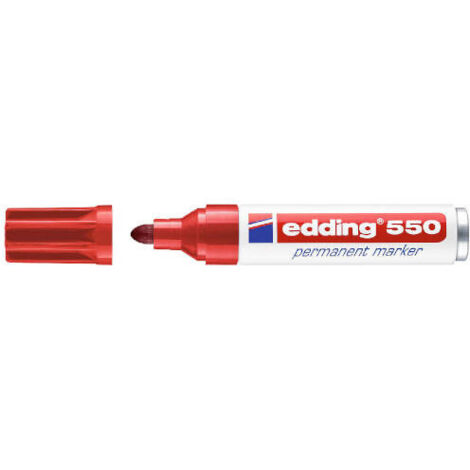 Rotulador edding punta fibra permanente 550 rojo n.2 -punta redonda recargable