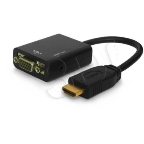 CL-23 adaptador de cable de vídeo 0,5 m VGA (D-Sub) HDMI tipo A (Estándar) Negro (1/2)
