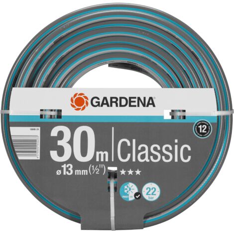GARDENA Manguera de jardín Classic GARDENA de 30 m, 13 mm (1/2") para riego y jardín, manguera de jardín antitorsión, sin fugas de agua, presión de ruptura de 22 bar (18009-20)