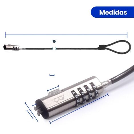 EWENT Cable Seguridad Nano combinacion (1/2)
