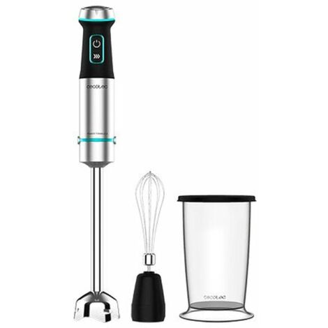 Cecotec Batidora de mano Power TitanBlack 1200 XL Cream. 1200 W, Tecnología CrossBlades con Cuchillas 4 hojas, Pie XL, Campana antisalpicaduras, Selector de velocidad, Vaso 800 ml y Varilla