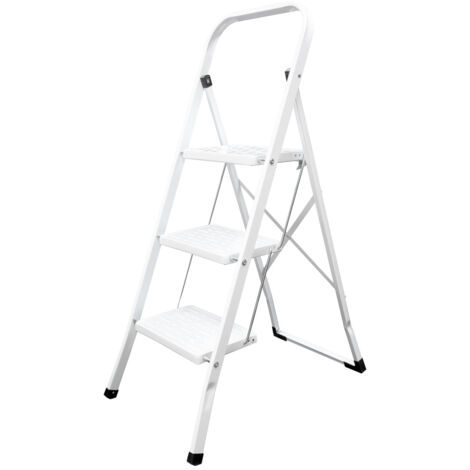 Escalerilla Acero 3 Peldaños Uso Doméstico.Escalerilla blanca (1/6)