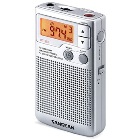 Radio Analógico Radio portátil SANGEAN DT250 AM/FM, FM, MW a Bate