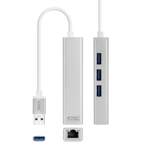 Conversor USB 3.0 a Gigabit Ethernet NANOCABLE 10.03.0403 (1/4)