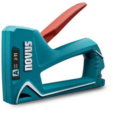 Novus j11 clavadora/grapadora - para grapas de 4 a 8mm - carga inferior con desbloqueo de seguridad - indicador de cantidad de grapas restante