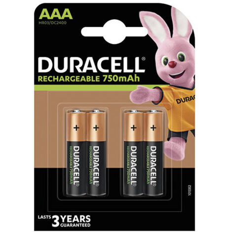 DURACELL PILA RECARGABLE HR03 AAA 750mAh BLISTER4