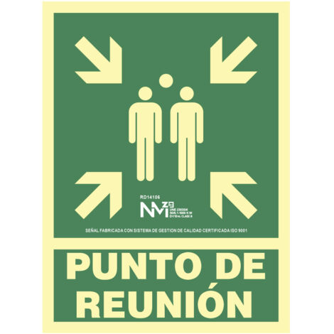Señal de evacuación "Punto de reunión" clase B (PVC 0.7mm), 22.4x30cm  E3/08956