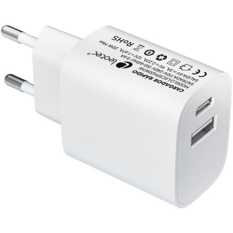 Cargador de Pared LEOTEC LECSPH20W2W Blanco 20 W (1/4)