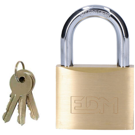 CANDADO DE LATON ARCO NORMAL 50x30mm BLISTER EDM (1/2)