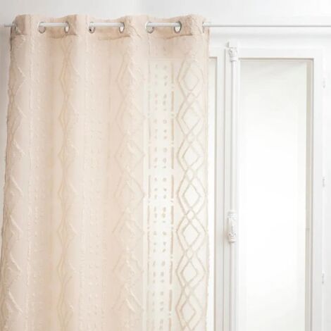 Cortina Sama Patrón de jacquard - lino 140x240 cm - Atmosphera créateur d'intérieur