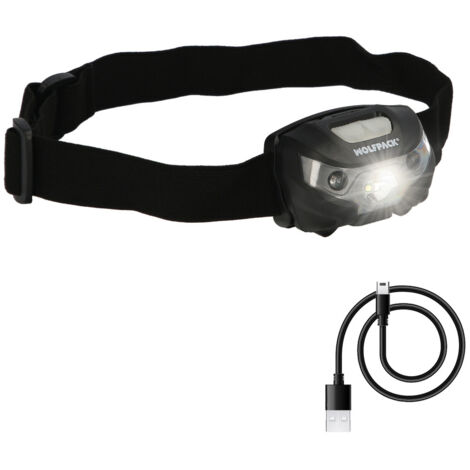 WOLFPACK LINEA PROFESIONAL Linterna Led Frontal Cabeza Litio Usb Recargable. 3 modos de luz. 120 LUM. Sensor de encendido y apagado. (1/5)