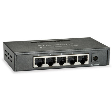 SWITCH LEVEL ONE GIGABIT CARCASA METALICA NO GESTION 5P 10/100/1000 GEU-0523 (1/3)