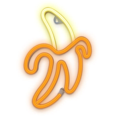 Letrero LED de neón con batería, USB, luz LED para el hogar, luz nocturna, banana, color blanco y amarillo